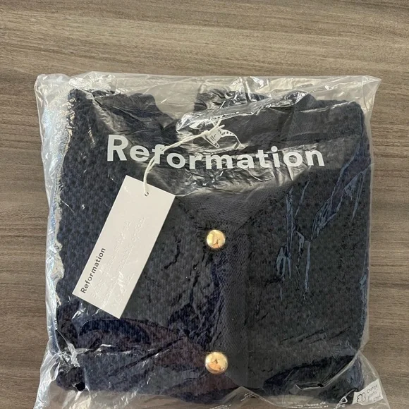 Reformation Navy Cardigan with Gold Buttons - Picture 10 of 10